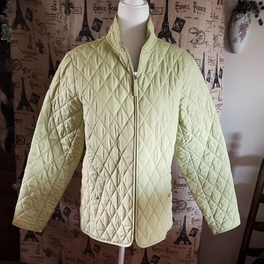 Lands' End Light Green Quilted Utility Jacket